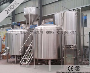 Embarcaciones de tres vasos de acero inoxidable pequeño equipo de la cervecería 2000L, fábrica de cerveza - Product Image 3