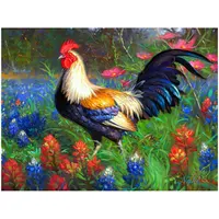 חיות תרנגולות בגן סדרת בד ציור קיר קישוט מודרני אמנות 2.5mm כיכר חרוזים 5D DIY יהלומי ציור