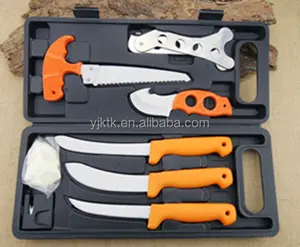 7 pezzi set di coltelli da esterno con sega coltello da cucina in custodia di plastica