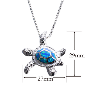Latón <span class=keywords><strong>de</strong></span> plata creado <span class=keywords><strong>mar</strong></span> azul colgante tortuga necklace18 & quot birthstone joyería para las mujeres - Product Image 2