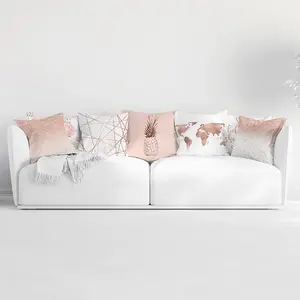 Rose gold powder peach skin pillowcase pillows cover Sofa Waist Car Seat Cushion Cover Home Decor