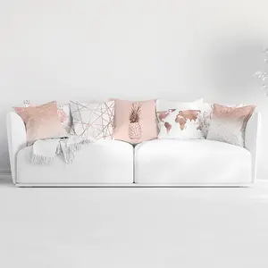 Vỏ Gối Vỏ Gối Da Đào Màu Vàng Hồng Vỏ Gối Đệm Ghế Sofa Eo Xe Hơi Trang Trí Nhà Cửa