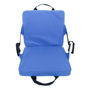 Silla acolchada portátil y plegable para viajes al aire libre, cojín suave para asiento de estadio deportivo con soporte para la espalda