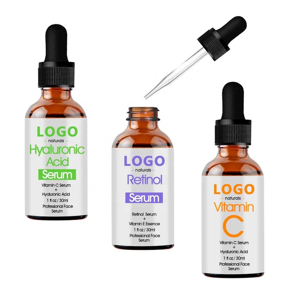 Cairan Esensi Anti-penuaan Mengandung 20% Vitamin C + 5% Asam Hialuronat + 2.5% Serum Retinol