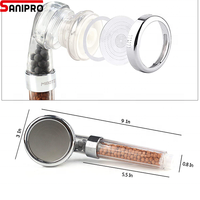 Pommeau de douche à main à filtre ionique à économie d'eau Sanipro 3 modes avec boules minérales ioniques pour le bain et la relaxation