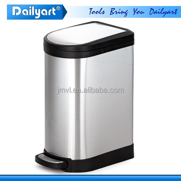 Nouveau Design 10L Carré En Acier Inoxydable Poubelle À Pédale
