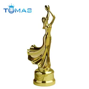 Estatueta de troféu de resina dança feminina personalizada