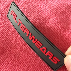 Label en caoutchouc <span class=keywords><strong>rose</strong></span> doux de l'habillement 3D, label de relief d'habillement de PVC de logo avec la gouttière de couture - Product Image 4