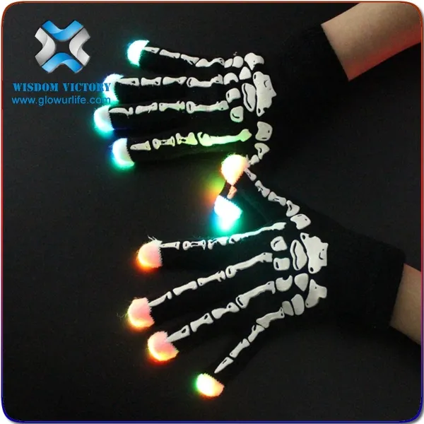 Gran oferta, fiesta de cumpleaños de Halloween, regalos de Navidad, guantes Led Light Up Rave Glow Glove, guantes brillantes para eventos, Club nocturno