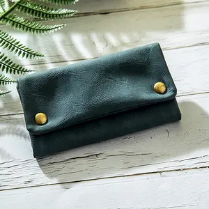 Boîte pliante en cuir bleu de haute qualité, pochette pour tabac