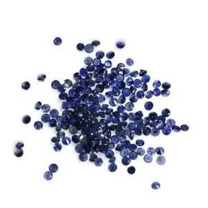 Round Brilliant Cut Synthetic gemstone blue sapphire