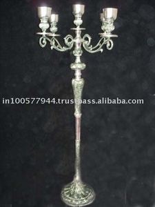Silver Aluminium Indian Hand Carved Modern Floor <b>Candelabra</b> Tall for Home Hotel Church Spa Restaurant Decoration Cheapest Price - Product Image 2