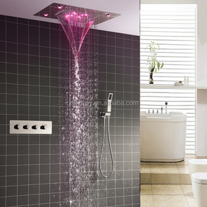 Cacher Pluie Douche Plafond Monté Cascade Précipitations Tête De Douche Haut Débit Thermostatique Grand LED Douche Ensemble - Product Image 1