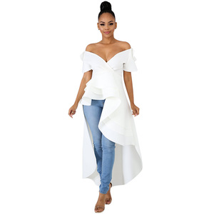 Nuovi Modelli 2023 di Abiti da Donna Sexy con Spalle Scoperte, Vestito da Sera Corto Davanti e Lungo Dietro - Product Image 2