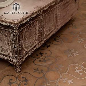 Suelo de Parqué de Madera de Roble con Incrustaciones de Acero Inoxidable Decorativo para Interiores a Precio Económico para Villa - Product Image 4