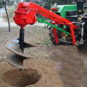 Tracteur agricole à installer sur la terre, excavateur de trous, tige