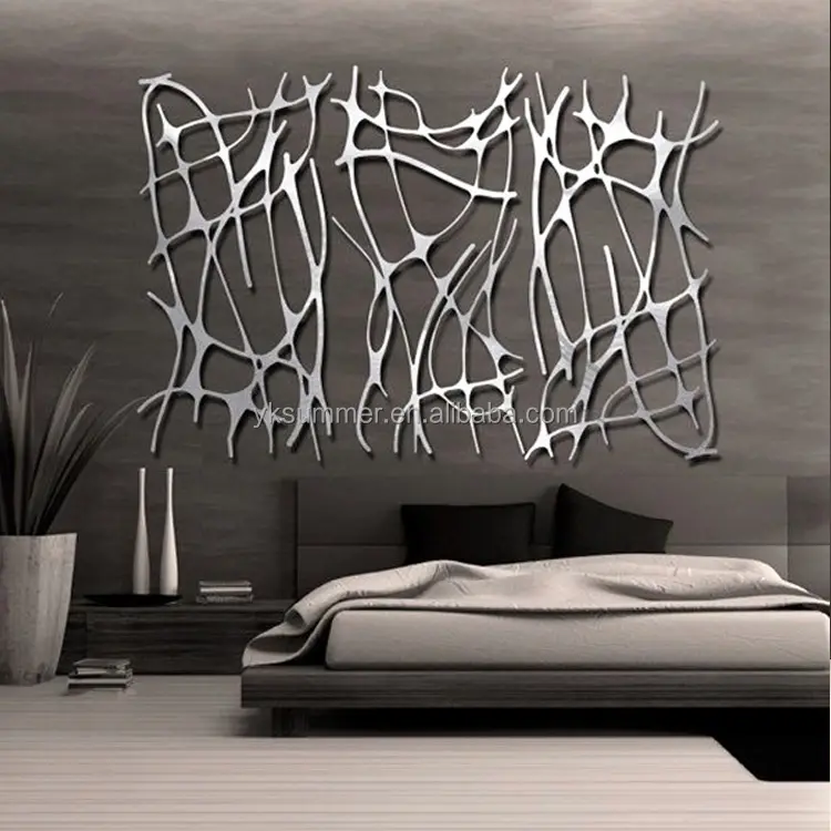 Arte de parede de metal artificial para decoração, artesanato moderno personalizado de aço inoxidável para decoração de casa