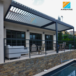Sistema de techo con lupas para todo tipo de clima, gazebo eléctrico para patio, 8x8 - Product Image 4
