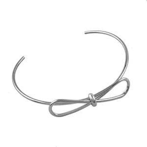 Sini jewelry New Design very simple metal bangle Stretch bowknots cuff Bracelets & Bangles Fashion Open cuff knot Bangle