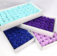 50 pièces/boîte, roses en savon à trois couches pour la Saint-Valentin, fleurs artificielles pour décorations de mariage, haute qualité