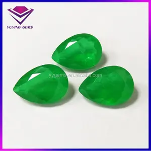 Facet Cut Pear Shape Created Green Emerald Gems Buyers of Precious Stone