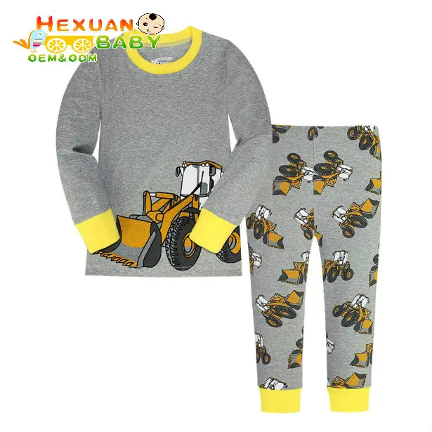 Ensemble pyjama 100 coton pour enfants, Pyjamas pour garçons et enfants de 2 à 7 ans, motif humoristique, à la mode, Animal, 051