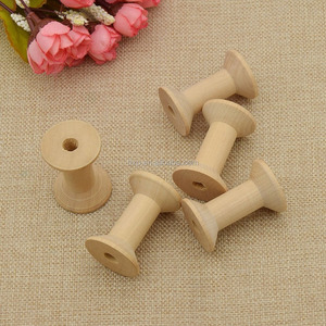 Carretes de madera sin terminar ecológicos, bobinas de hilo vacías, accesorios de costura de Color Natural - Product Image 5