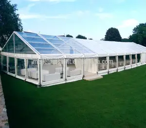 豪华透明屋顶餐厅酒店帐篷透明聚氯乙烯婚礼帐篷铝框派对活动帐篷