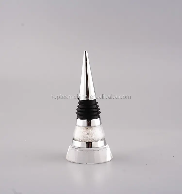 Modern best selling personalized bottle parts plugger diamond crystal wine stopper metal for wedding