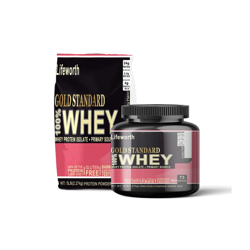 Lifeworth dâu tây hữu cơ có hương vị Halal bán buôn Whey Protein