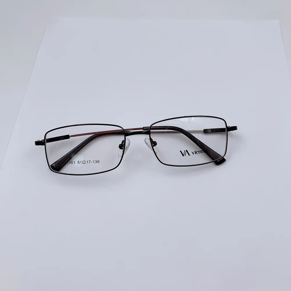 Kacamata Memori Klasik Titanium Pria, Bingkai Optik Klasik Bingkai Penuh, Kacamata Logam Bisnis