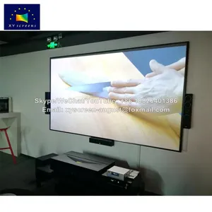 XY स्क्रीन 90 इंच परिवेश प्रकाश खारिज फिक्स्ड फ़्रेम प्रोजेक्टर स्क्रीन लेजर प्रोजेक्टर 4k 50 इंच