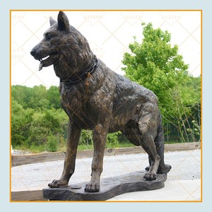 Sculpture <span class=keywords><strong>d</strong></span>'animal en bronze <span class=keywords><strong>d</strong></span>écorative <span class=keywords><strong>d</strong></span>'extérieur, taille réelle, chien berger <span class=keywords><strong>allemand</strong></span> en bronze - Product Image 2