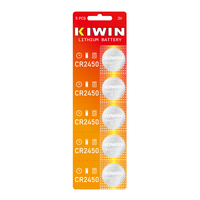 OEM o Kiwin marca de litio de 3V pila de botón CR2450 moneda célula de la batería para llave de coche y reloj electrónico