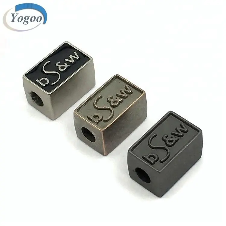 New Design European Embossed Alloy Custom Metal Logo Beads Charms for Bracelet