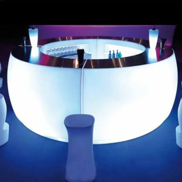 Comptoir de Bar rond et lumineux LED, pour Bar et boîte de nuit