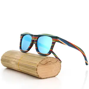 Gafas de sol polarizadas de madera, lentes de sol polarizadas de dos colores con logotipo personalizado