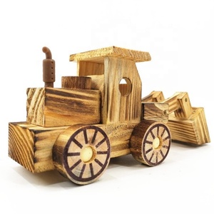Groothandel Kinderen Houten Bulldozer <span class=keywords><strong>Model</strong></span> Speelgoed Handgemaakte Eco Vriendelijke Wood Craft Voor Gift - Product Image 4