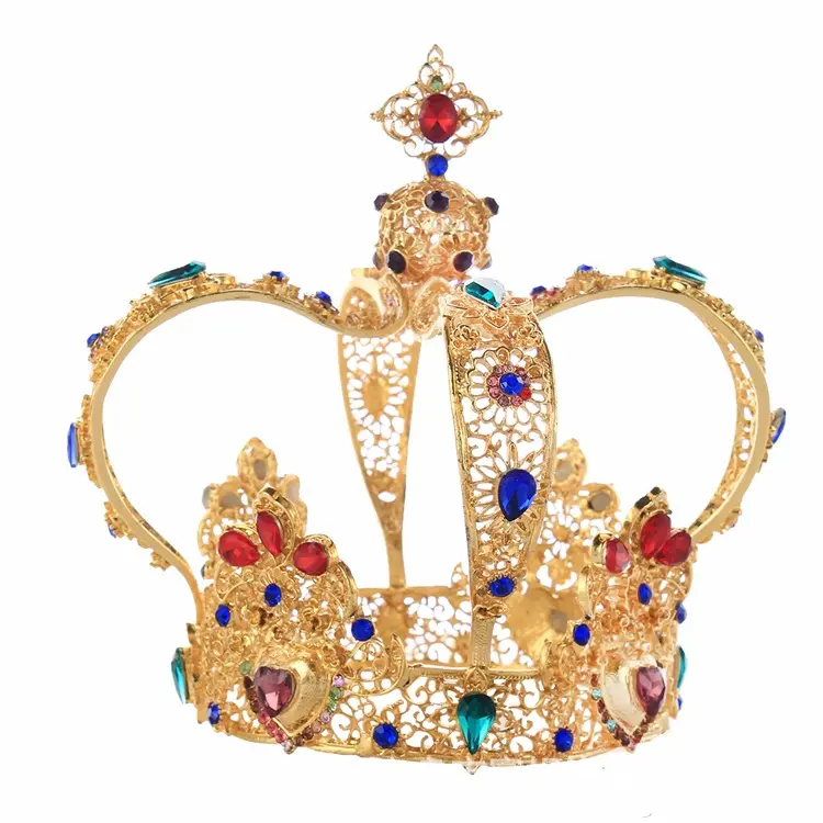 Ratu/Raja Pria Penuh Bulat Fleur De Lis Corona Admiral untuk Prom dan Pesta T0125