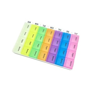 Hot sale colorful tracelling pill box / pill storage case 28 compartment / 7days vitamin case