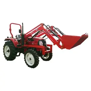 Tractor de granja 4wd compact utility, con retroexcavadora, 4 en 1