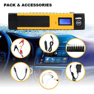 600Amp 12V 69800mAh 45W toplam çıkış 1400A tepe taşınabilir motosiklet ve araba atlama marş lastik ile hava pompası kıvılcım geçirmez LED ışık - Product Image 5