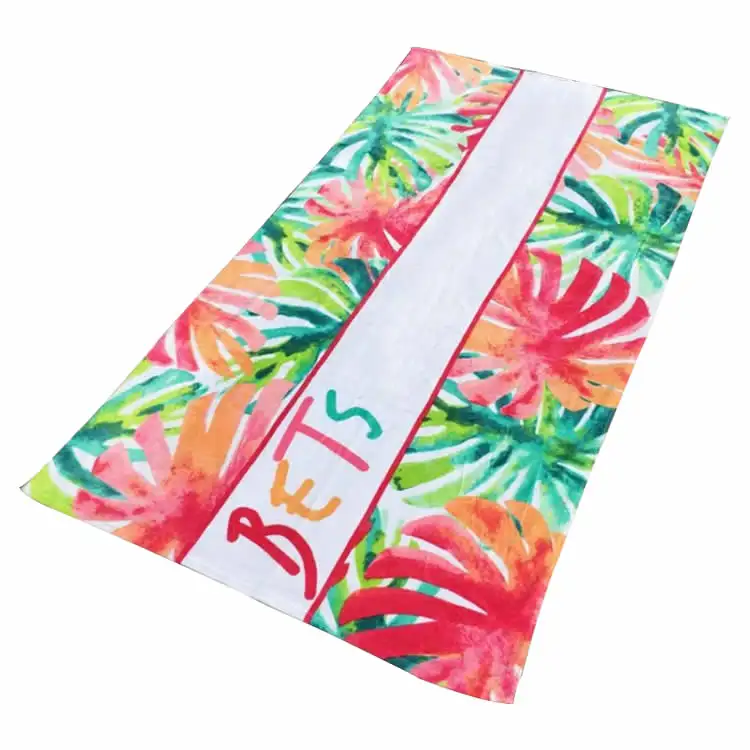 Promotionnel En Gros personnalisé Fleur Sublimation Impression Numérique Réactive 70x140 100% Coton Serviettes de Plage