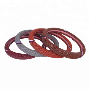 Funda Antideslizante para <span class=keywords><strong>Volante</strong></span> de Coche, Tamaño 38cm*8.2cm, en Color Marrón Gris Rojo para Venta al por Menor - Product Image 2