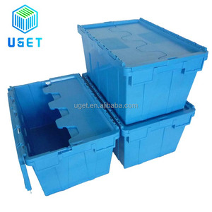 Wholesale Heavy Duty Plastic Nestable Moving Crates Stackable Turnover Storage Box With Lid