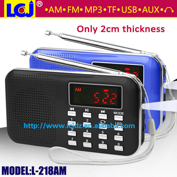 L-218AM Hot mini am fm портативное радио с MP3-плеером и динамиком