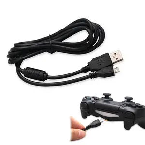 Kabel pengisi daya USB mikro 1.8m V8, kabel pengisian daya Universal dengan inti ferit untuk PS4 / Xbox one Controller hitam