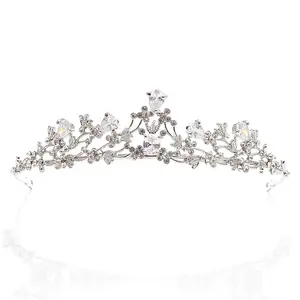 2019 New Design Bridal Floral Rhinestone Crystal Prom Wedding Tiara Crown