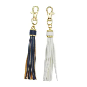 Wit Kwastje Sleutelhanger Persoonlijkheid Aangepaste Lederen Kwastje Sleutel Tag Kate Spade Distributeur Fringe Tassel Sleutelhanger