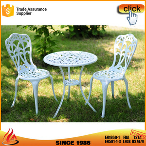Patio Furniture <strong>Balcony</strong> <strong>Table</strong> and Chairs Garden Cast Aluminum in White Color Outdoor Furniture Garden Set Metal 3 Year - Product Image 3